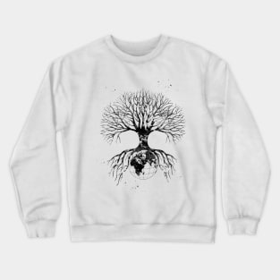 Earth Globe with tree Crewneck Sweatshirt